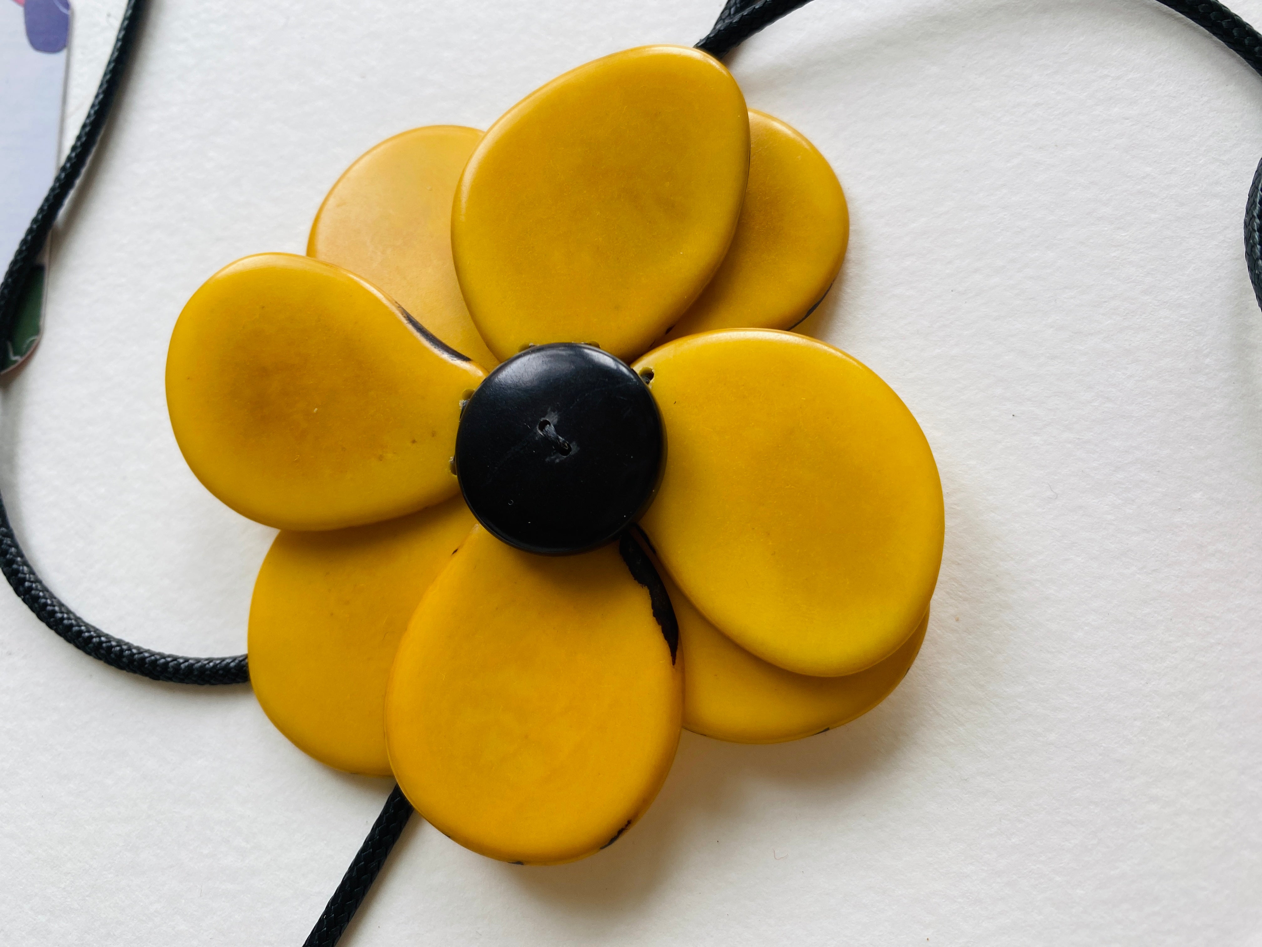 Margarita Tagua Necklace Set - Yellow